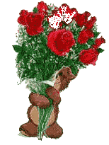 petit ours avec bouquet pour maman