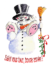 bonne annee avec bonhomme de neige