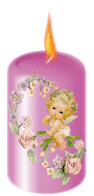 bougie rose avec ange