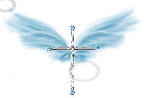 croix avec ailes bleu
